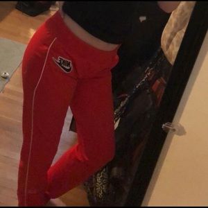 Red vintage nike pants